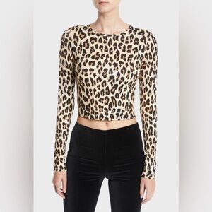Alice + Olivia Delaina Leopard Print Top